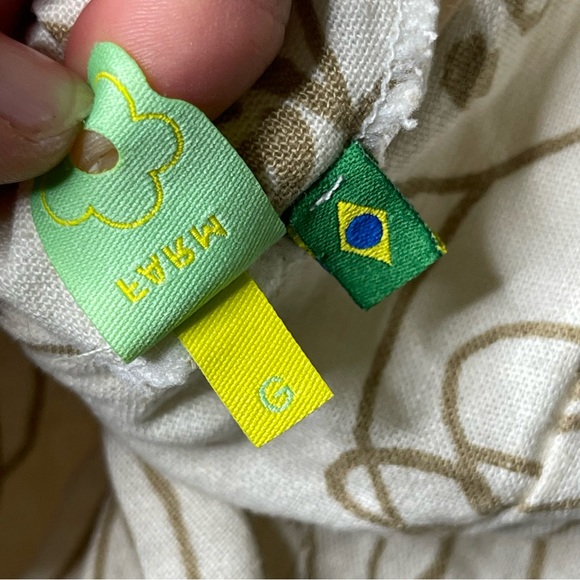 Farm Rio linen blend cream and gold frida Khalo tribute print mini dress sz M - Picture 9 of 10